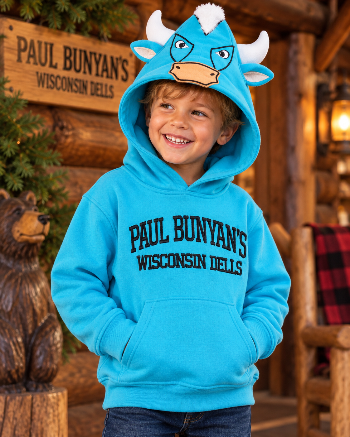 Paul Bunyan’s Babe the Blue Ox Kids Hoodie
