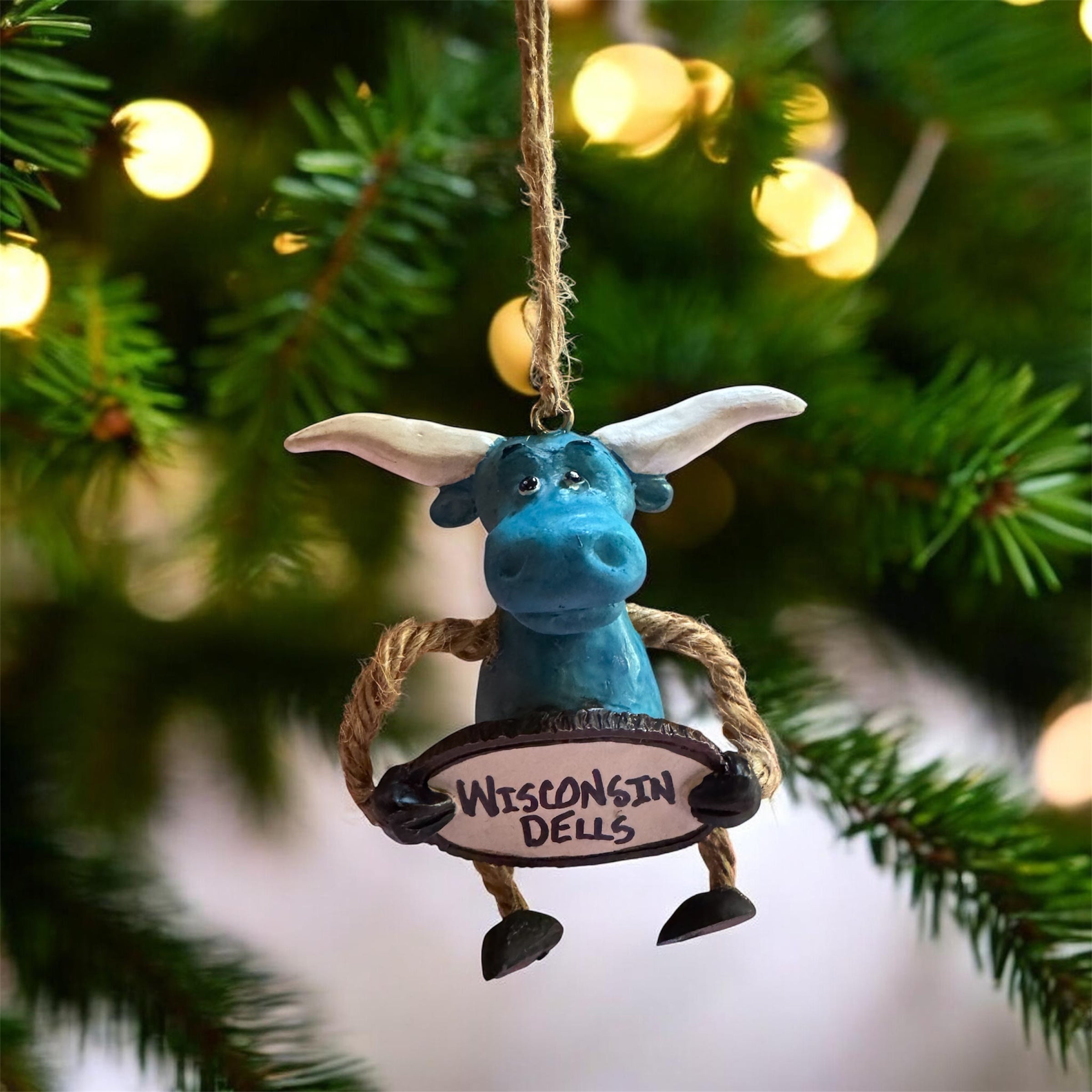 Babe the Blue Ox Hand made Christmas Ornament